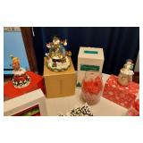 Holiday Decorations and Collectibles including Snow Globes, Candles, and Figurines