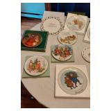 Decorative Collector Plates including Avon Anniversary Plates, Happy Birthday Plate, and Christmas Themed Plates