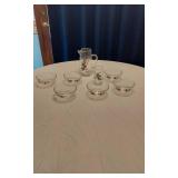 Vintage Glass Pitcher and Cups Set