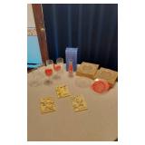 Glassware Collection including Plates and Glasses with Bird Design