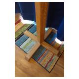 Wooden Coat Rack with Brass Hooks