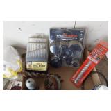 Tools and Hardware Lot including Drill Bit Set, Hole Saw Set, WD-40, and Assorted Nails