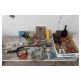 Ford Model A Instruction Book and Various Tools and Supplies Including Stanley 25
