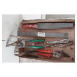 Hand Tools Including Saw, Pliers, and Snips