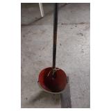 Metal shovel with handle and assorted hinges