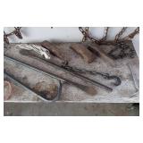 Tire Chains, Tire Irons, crow Bar and Electrical Cords with Accessories