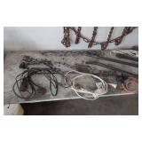 Tire Chains, Tire Irons, crow Bar and Electrical Cords with Accessories
