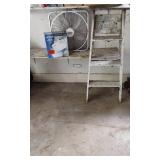 Lasko Box Fan and Utilitech Exhaust Fan with Ladder