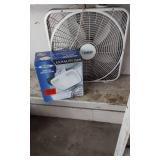 Lasko Box Fan and Utilitech Exhaust Fan with Ladder
