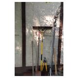 Garden Tools Assortment with Rake, Shovel, and Pick Axe
