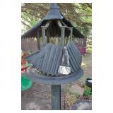 Lamp Post and Bird Bath  and Other Garden Decor