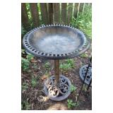Lamp Post and Bird Bath  and Other Garden Decor