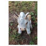 Concrete Animal and Bird Garden Statues, Including Dog, Cow, and Parrot
