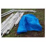 Portable Shed Frame and Accessories - Tarps have seen better days
