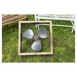 Vintage Metal Garden Bench, Cart, Fan, and White Metal Bench