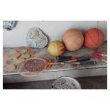 Badminton Rackets and Decorative Items