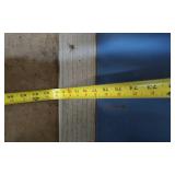 Blue and Wood Textured Door with Frame and Glass Inserts