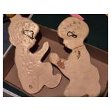Vintage Praying Children Wall Plaques about 11 1/2"