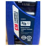 CAMPBELL HAUSFELD 3/8" Deep Drive Impact Socket Set (06102512)