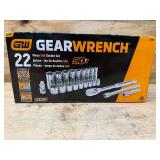 GEARWRENCH 22 Pc. 3/8" Drive 12 Pt. Standard & Deep Mechanics Tool Set