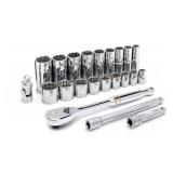 GEARWRENCH 22 Pc. 3/8" Drive 12 Pt. Standard & Deep Mechanics Tool Set