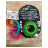 Lot of 2 Various Dog Toys - Tug Toy and Hero Treat Dispensing Ball (0818250)