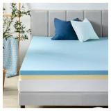 ZINUS 4 Inch Green Tea Cooling Gel Memory Foam Mattress Topper, Cooling Gel Foam, Pressure-Relieving Design
