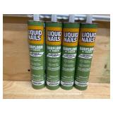Lot of 4 - Liquid Nails 10 Oz Subfloor And Deck Construction Latex Adhesive