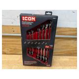 ICON SAE Professional Ratcheting Combination Wrench Set with Anti-Slip Grip (082025130)