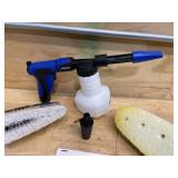 AQUA JOE 2-in-1 Hose-Powered Adjustable Foam Cannon Spray Gun with Attachments, Blue