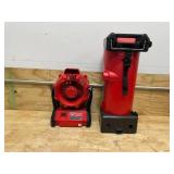 Lot of 2 - Milwaukee Jobsite Fan and 3 in 1 Backpack Vacuum (Not Working)