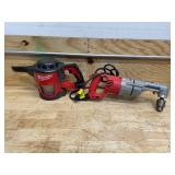 Lot of 2 - Milwaukee Compact Vacuum and Two Sided Right Angle Drive (Not Working)