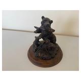 DEZINE Hand Painted Bear with Cubs Sculpture DEZINE Hand Painted Bear with Cubs Sculpture