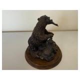 DEZINE Hand Painted Bear with Cubs Sculpture DEZINE Hand Painted Bear with Cubs Sculpture