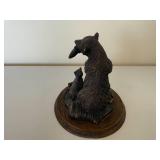 DEZINE Hand Painted Bear with Cubs Sculpture DEZINE Hand Painted Bear with Cubs Sculpture
