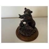DEZINE Hand Painted Bear with Cubs Sculpture DEZINE Hand Painted Bear with Cubs Sculpture