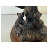 DEZINE Hand Painted Bear with Cubs Sculpture DEZINE Hand Painted Bear with Cubs Sculpture