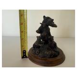 DEZINE Hand Painted Bear with Cubs Sculpture DEZINE Hand Painted Bear with Cubs Sculpture