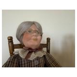 Vintage "Grandma and Grandpa" Porcelain Dolls in Rocking Chairs Vintage "Grandma and Grandpa" Porcelain Dolls in Rocking Chairs