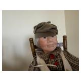 Vintage "Grandma and Grandpa" Porcelain Dolls in Rocking Chairs Vintage "Grandma and Grandpa" Porcelain Dolls in Rocking Chairs