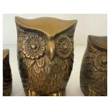 Set of 3 Small Brass Owls Set of 3 Small Brass Owls