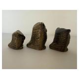 Set of 3 Small Brass Owls Set of 3 Small Brass Owls