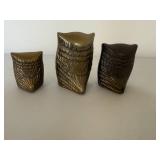 Set of 3 Small Brass Owls Set of 3 Small Brass Owls