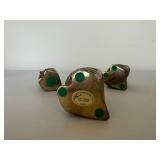 Set of 3 Small Brass Owls Set of 3 Small Brass Owls