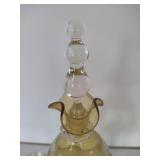 *RARE* Italian Amber Decanter & Six matching Cordial Glasses *RARE* Italian Amber Decanter & Six matching Cordial Glasses