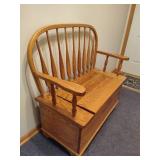Solid Oak Entry Storage Bench Solid Oak Entry Storage Bench
