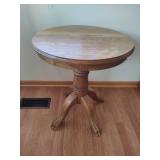 Solid Oak Farmhouse Claw Foot Side Table Solid Oak Farmhouse Claw Foot Side Table