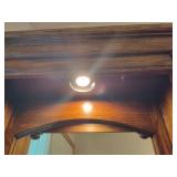 Solid Oak Lighted Hall Entry Table with Mirror Solid Oak Lighted Hall Entry Table with Mirror