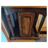 Solid Oak Lighted Hall Entry Table with Mirror Solid Oak Lighted Hall Entry Table with Mirror