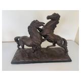 Horses Fighting Faux Bronze Sculpture Horses Fighting Faux Bronze Sculpture